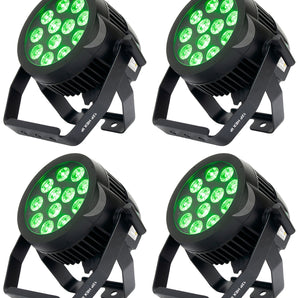 (4) American DJ ADJ 12P HEX IP Outdoor RGBAW + UV LED DMX Par Can Wash Up-Lights