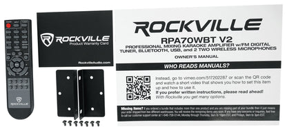 RPA70WBT Bluetooth Karaoke Amplifier/Mixer+(2) Mics+(2) 12 Inch Speakers