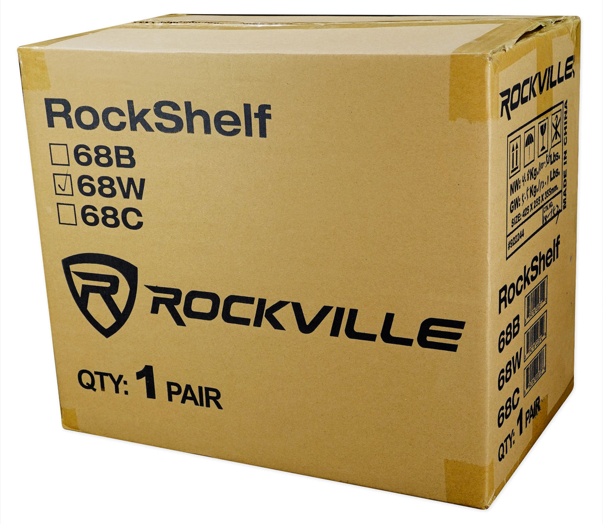 RockShelf 68W White 6.5" Home Bookshelf Speakers (Pair)