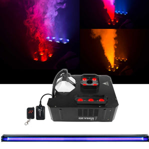 Chauvet DJ GEYSER P7 DMX Fog Machine Fogger, RGBA+UV LED+48" Black Light Strip