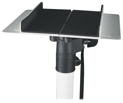 RockShelf 54W 5.25" Home Bookshelf Speakers+White Adjustable Stands