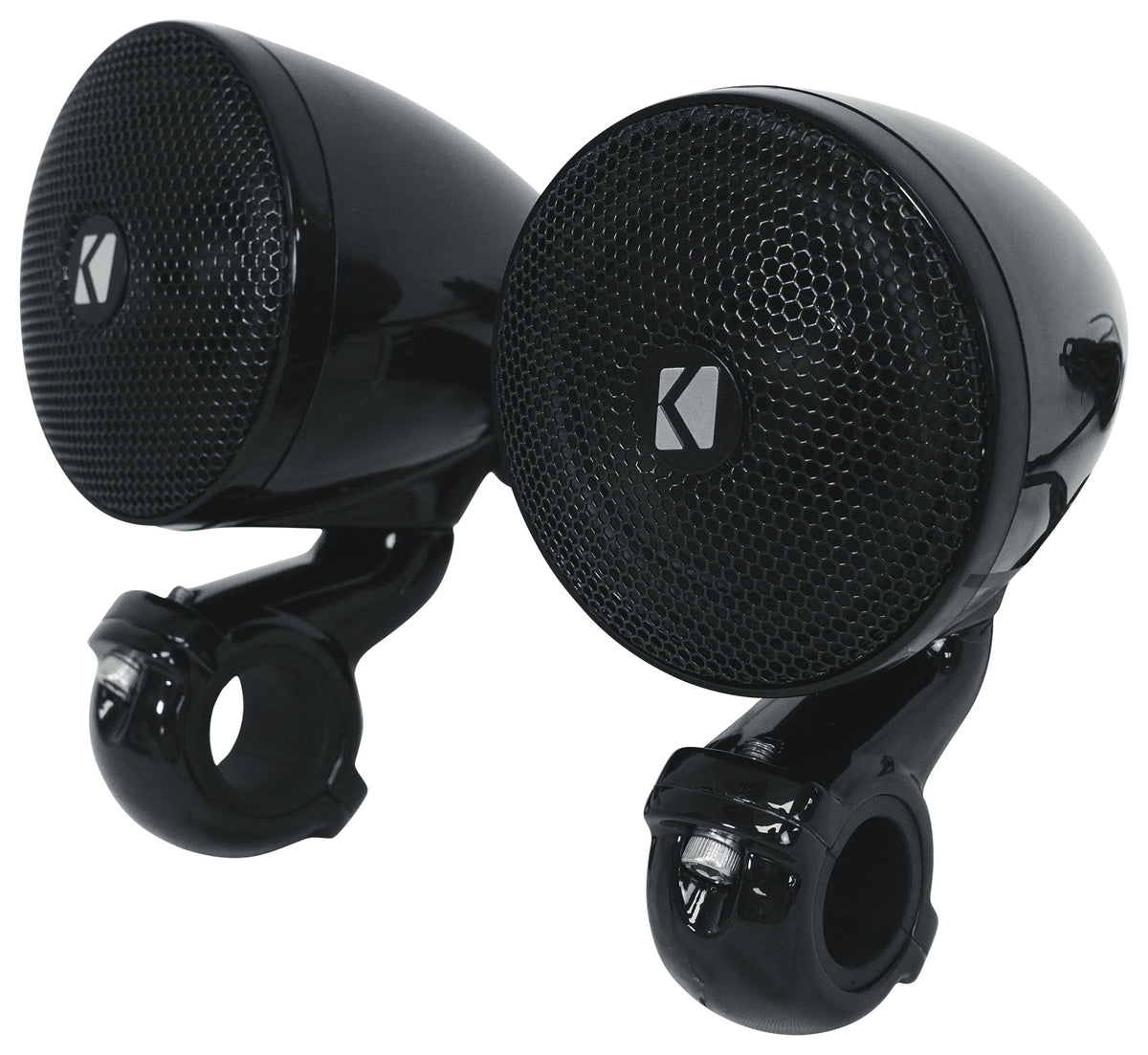 2) Kicker 47PSMB32 3" 100w PSM Motorcycle/ATV Handlebar Speakers in Black PSMB32
