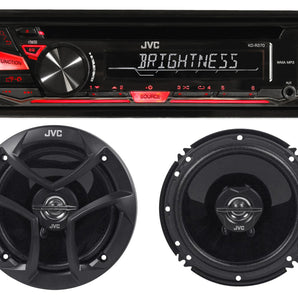 JVC KD-R370 In-Dash Car Stereo CD/MP3 Player Receiver+JVC CS-J620 6.5" Speakers