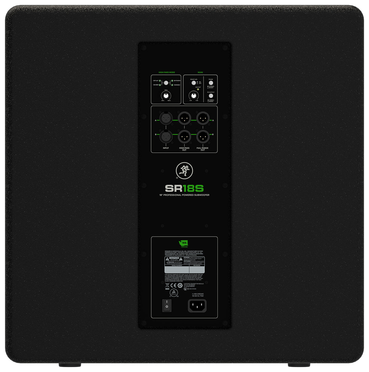 SR18S 18" 1600W Powered Active DJ PA Subwoofer With Headphones & XLR Cable