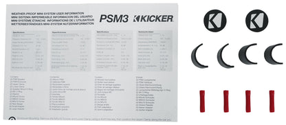 (2) Kicker 47PSM32 3" 100w PSM Motorcycle/ATV Handlebar Speakers in Chrome PSM32