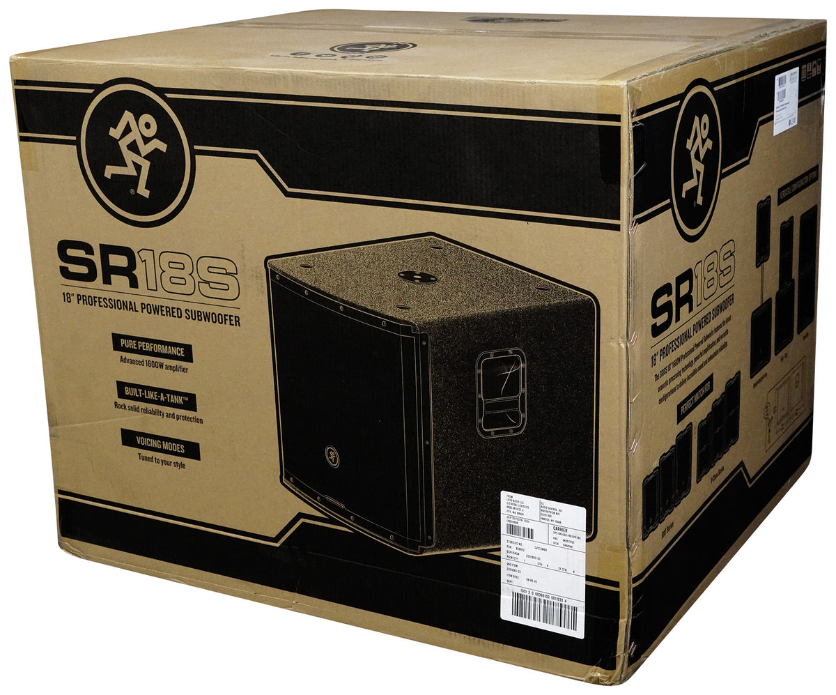 SR18S 18" 1600W Powered Active DJ PA Subwoofer With Headphones & XLR Cable