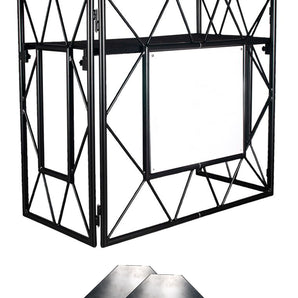 American DJ Pro Event Table 2 MB Foldable Portable Metal DJ Booth Facade+Shelves