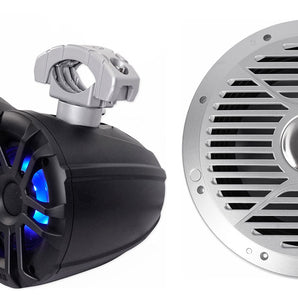 (2) Memphis Audio MXA60TB 6.5" 150w Marine Wakeboard Speakers+Alpine Subwoofer