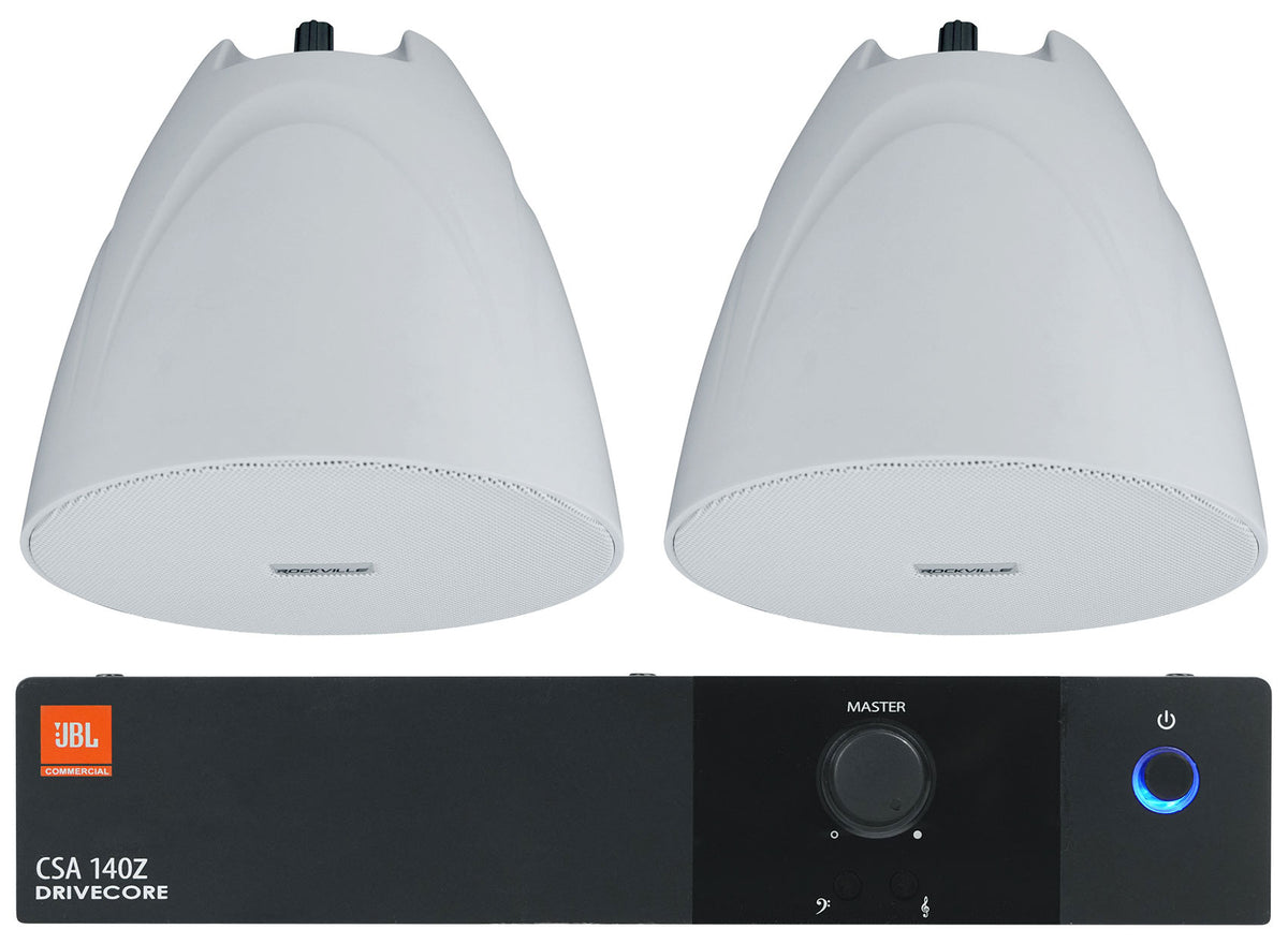 CSA140Z 70V Amplifier + (2) PEN-525T White Pendant Speakers