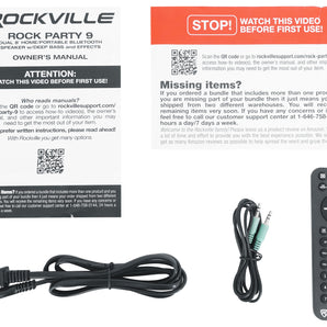 Rockville ROCK PARTY 9 Dual 8" Wireless Rechargeable Karaoke Machine System+Mic