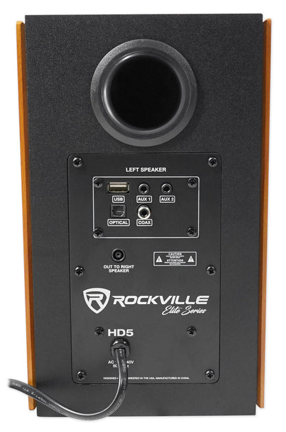 (2) HD5 5" Powered Bluetooth Bookshelf Speakers + Adjustable Monitor Stands