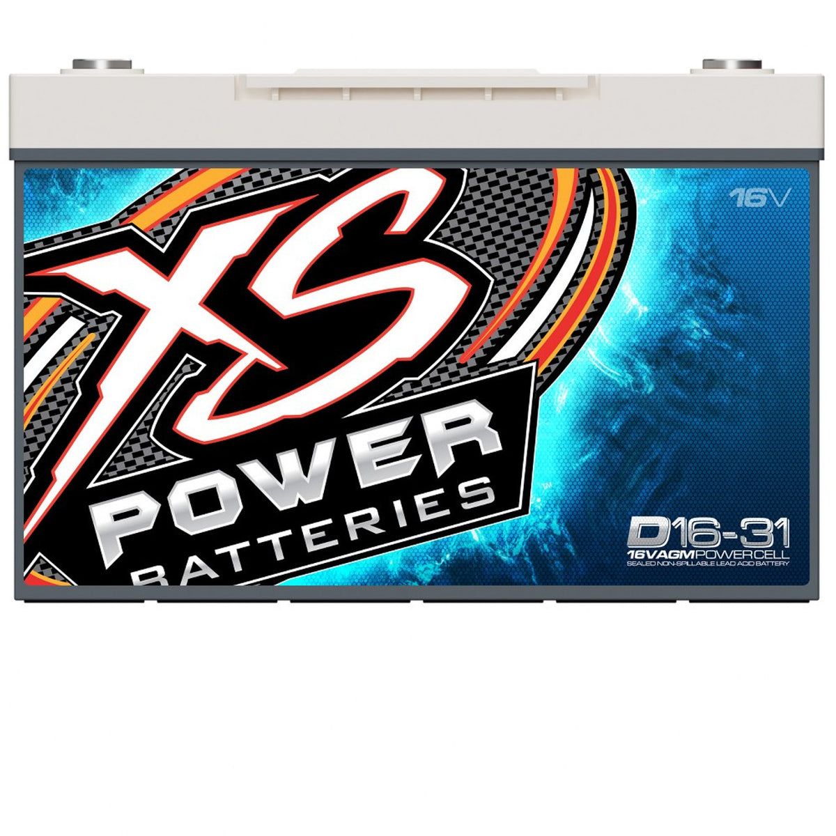 XS Power D16-31 16V AGM Battery with 3/8" Stud Terminals, Max 5000Amps