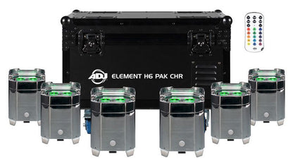 American DJ ADJ Element H6 Pak RGBAW+UV LED Outdoor Wireless DMX Battery w/Case