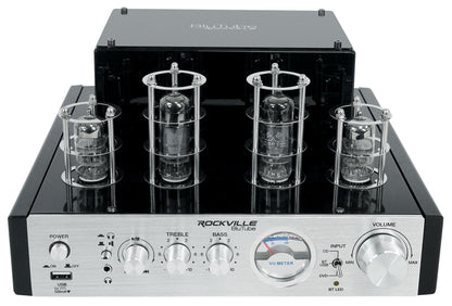 BluTube Tube Amplifier/Home Theater Bluetooth Receiver + (4) 6.5" Black Speakers