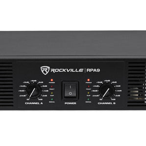 Rockville RPA9 3000 Watt Peak / 1500w RMS 2 Channel Power Amplifier Pro/DJ Amp