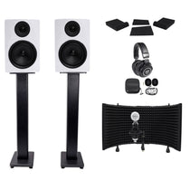 APM6W 6.5" 350W Studio Monitors+Stands+Pads+Headphones+Mic+Shield
