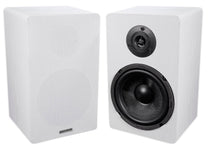 RockShelf 68W White 6.5" Home Bookshelf Speakers (Pair)