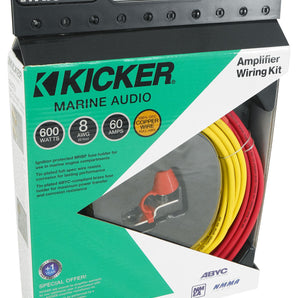 KICKER 47KMPK8 8 AWG Gauge Marine Amplifier Amp Install Wire Kit KMPK8