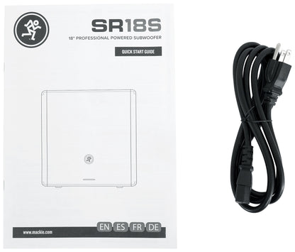 SR18S 18" 1600W Powered Active DJ PA Subwoofer With Headphones & XLR Cable