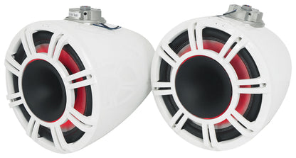 Pair KICKER 47KMFC11W 11" Marine Horn Loaded Flat Mount Tower Speakers KMFC11W