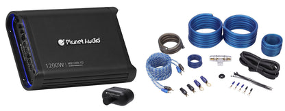 MB1200.1D 1200W Class D Mono Amplifier with RWK41 4-Gauge Amp Kit