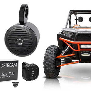 (2) Rockville 5.25" 400w Tower Speakers+3-Channel Amplifier Polaris RZR/ATV/UT?V