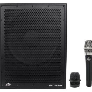 Peavey DM 118 Sub 18" 1000W Powered Subwoofer+Digital DSP DM118 Sub + Blue Mic