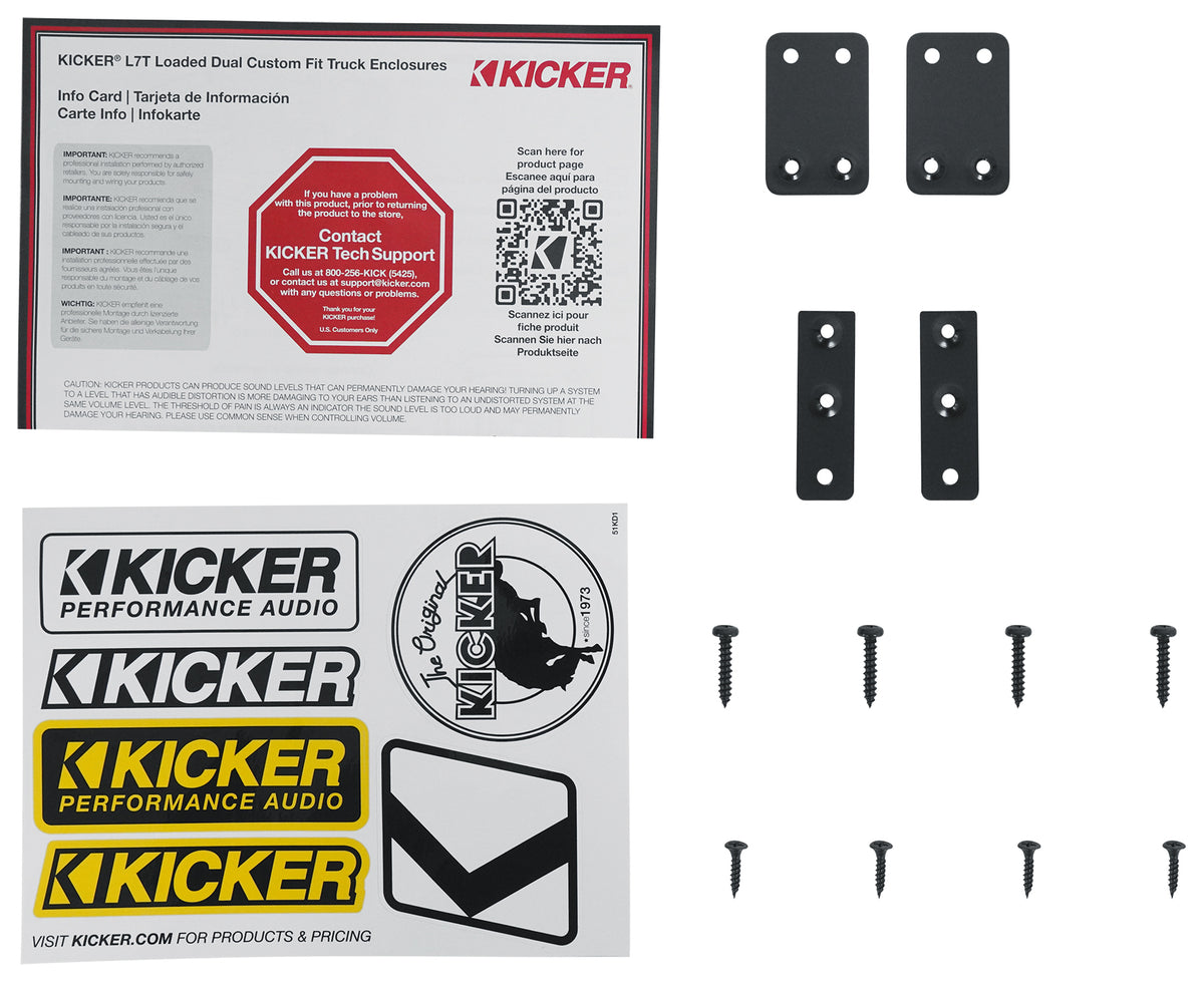 Kicker 51KRDL7T102 L7T Dual 10" Subwoofers+Box Fits 2002-2018 Ram 1500 Quad Cab