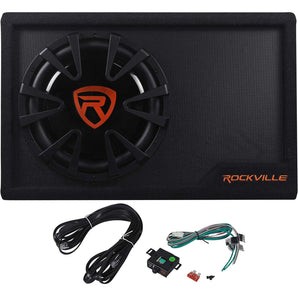 Rockville RWS12CA Slim 1200 Watt 12" Amplified Powered Car Subwoofer Enclosure