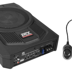 MTX TN8MS 8" 200w Slim Under-Seat Active Powered Car/Truck Subwoofer Sub+Remote