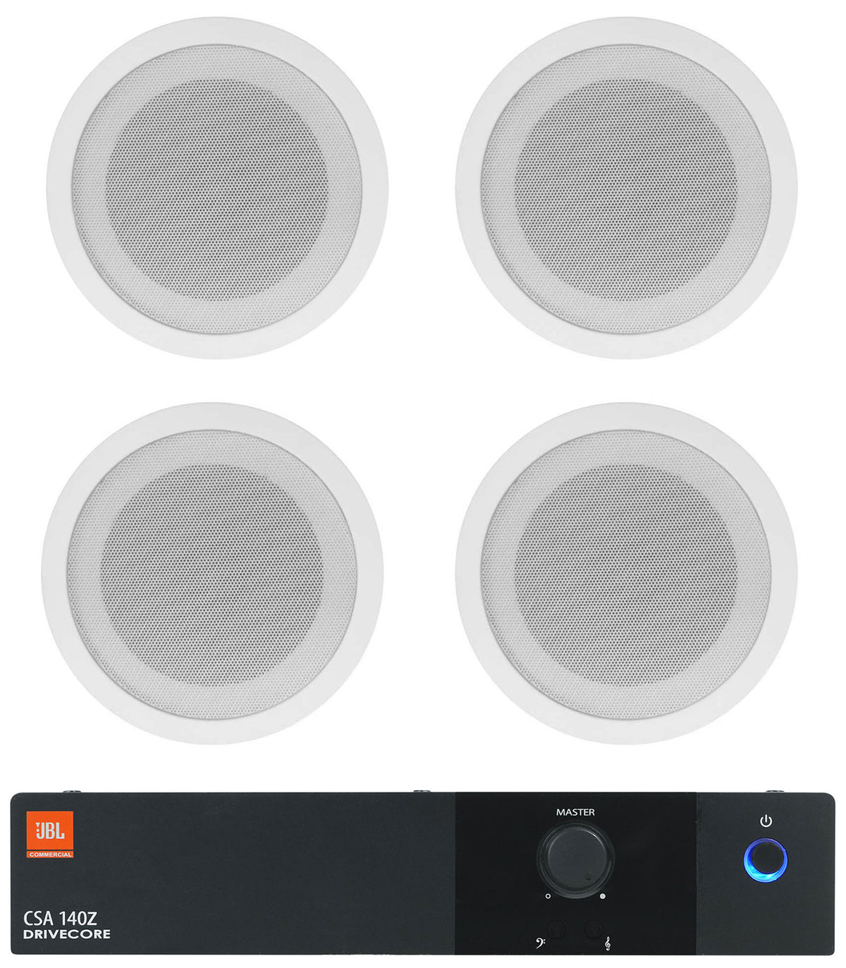 CSA 140Z Commercial 70V Amplifier + (4) 5" White Ceiling Speakers