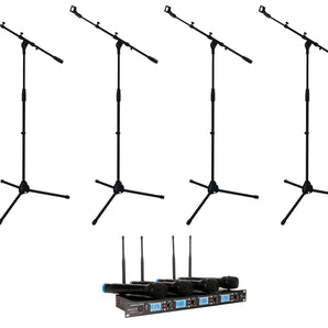 American Audio WM-419 4-Channel UHF Handheld Wireless Microphone System ADJ