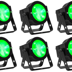 (6) American DJ Dotz Par RGBL COB DMX 16x3.5 Watt LED Par Can Wash Lights