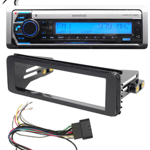 Kenwood CD Bluetooth Receiver For 1998-2013 Harley Davidson Touring+Install Kit