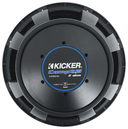 Kicker 51CWQ152 COMP Q 15" 1200 Watt Car Audio Subwoofer DVC 2 Ohm Sub CWQ152
