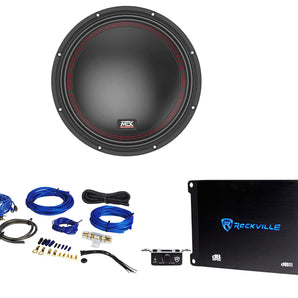 MTX 5510-44 10" 800 Watt DVC Car Audio Subwoofer Sub+Mono Amplifier+Amp Kit