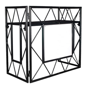 American DJ Pro Event Table 2 MB Portable Metal DJ Booth Facade in Black + Bag