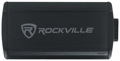 (4) 5.25" LED Silver Tower Speakers and PS40 Bluetooth Amp For ATV/UTV/RZR