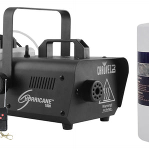 Chauvet DJ H1000 Hurricane 1000 Compact Fog Machine+Wired Remote+Fog/Smoke Juice