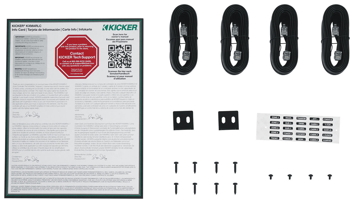Kicker 48KXMARLC 4-Zone Boat/RV Remote Level Control for Marine Amplifiers