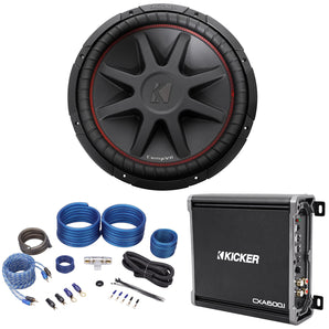 Kicker 43CVR154 COMPVR 15" 1000 Watt Car Subwoofer Sub+Mono Amplifier+Amp Kit