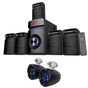 2) Memphis MXA60TB 6.5" Marine Boat Wakeboard Tower Speakers+Home Theater System