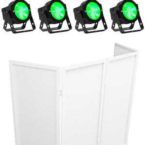 (8) American DJ Dotz Par RGBL COB DMX 16x3.5 Watt LED Par Can Wash Lights+Facade