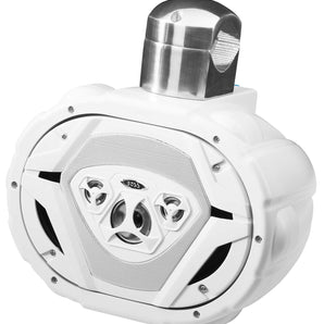 (4) Boss MRWT69W 6x9" 500w White Marine Wakeboard Speakers+4-Channel Amp+Wires