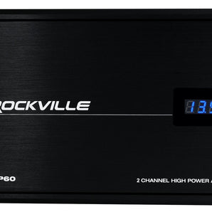 Rockville ATOM P60 4800 Watt Peak/1200w RMS 2 Channel Car/ATV Amplifier w Meter