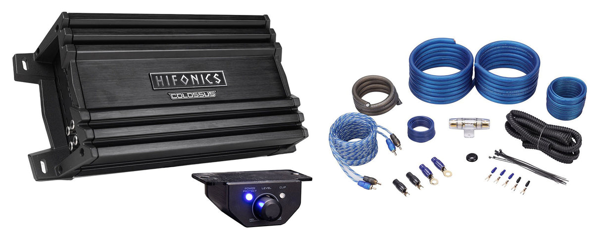 HCM-1200.1D 1200w Mono Amplifier Mini 1 Ohm Class D Car Amp + Wire Kit