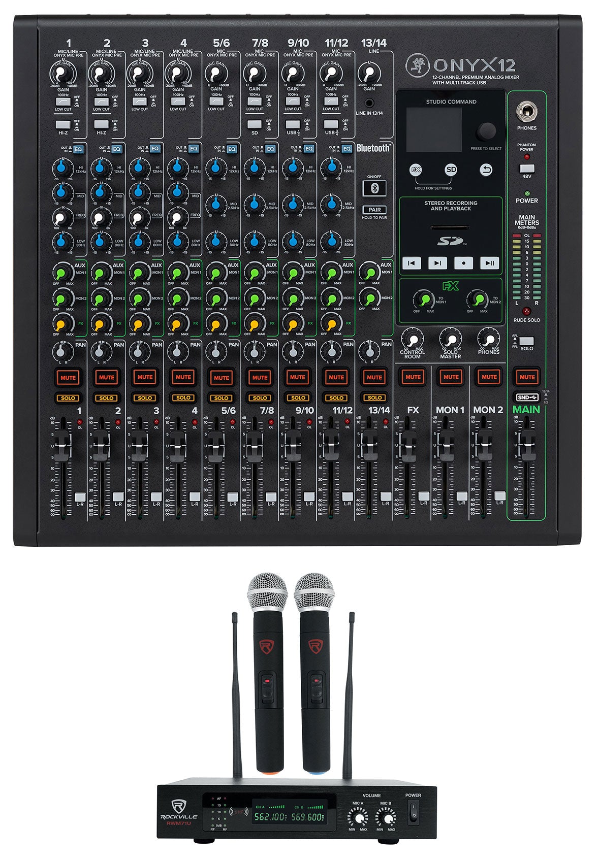 ONYX12 12-Channel Analog Mixer with Wireless Microphones
