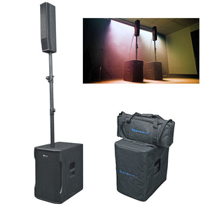 Rockville TITAN COLUMN 12 Pro/DJ Powered Array Speaker 12" Subwoofer System+Bag