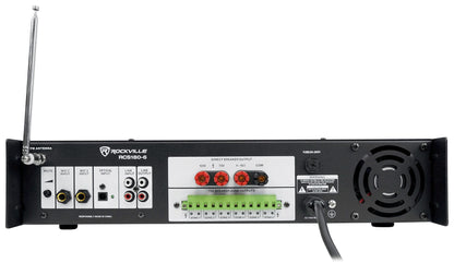 RCS180-6 70v Commercial Amplifier Amp+(2) Line Array Speakers in White