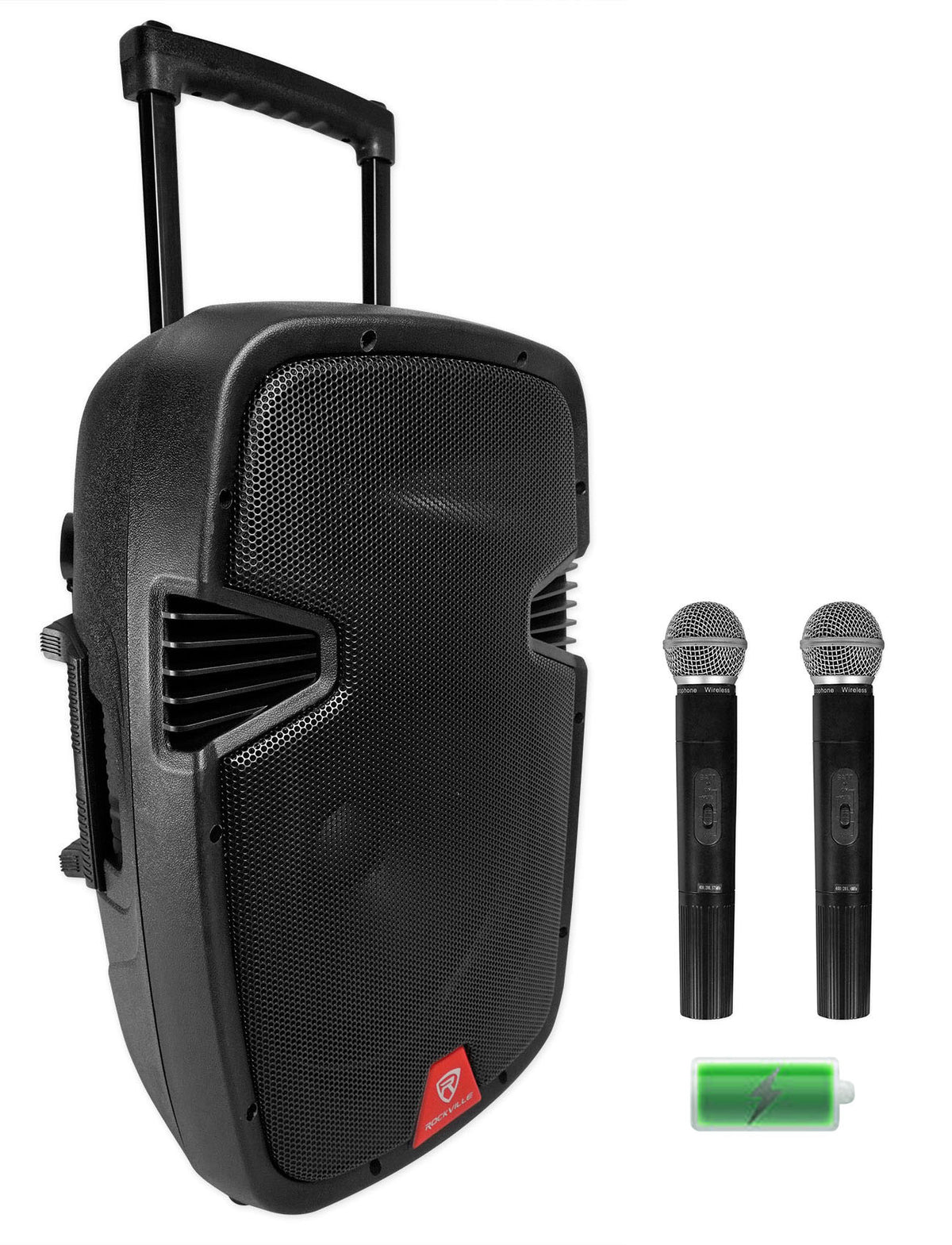 RAM12BT 12" Rechargeable Powered 600W DJ PA Speaker, 2 Mics, Bluetooth